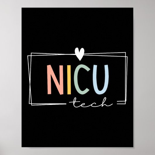 Retro NICU Tech Neonatale Intensive Care Unit ICU Poster (Voorkant)