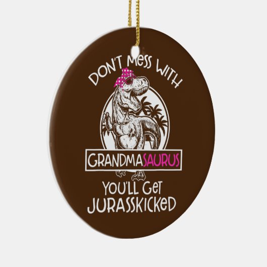 Retro niet met grootmasaurus... keramisch ornament (Rechts)