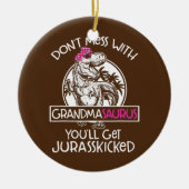 Retro niet met grootmasaurus... keramisch ornament (Voorkant)