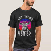 Retro  niet vandaag Heifer Koe Lover Farming L T-shirt (Voorkant)