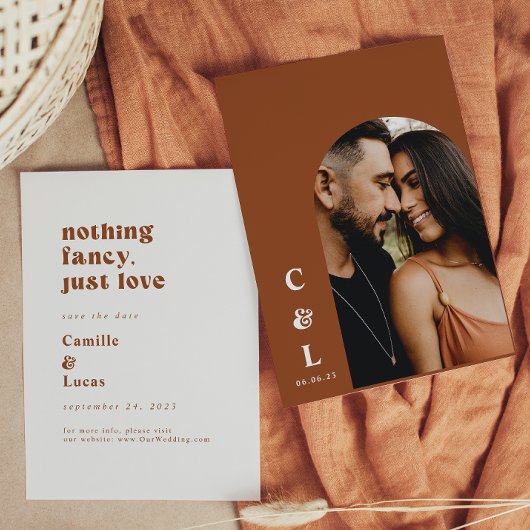 Retro Niets Gewoons gewoon liefde bewaar de datum Kaart