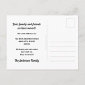 Retro nieuw adres roze sunburst verplaatsen briefkaart (Achterkant)