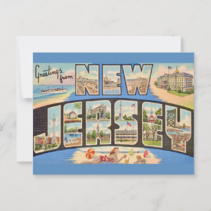 Retro Nieuw-Jersey Ansichtkaart Briefkaart