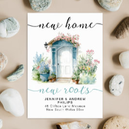 Retro Nieuwe Home Roots Waterverf Huis Kalligrafie Aankondiging