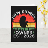 Retro Nieuwe Nier Eigenaar Gesticht 2026 Niertrans Kaart (Gele Bloem)