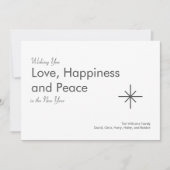 Retro Nieuwjaar 2024 Elegant Grijs Wit Feestdagenkaart (Voorkant)