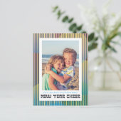Retro Nieuwjaar Cheer Foto Briefkaart (Staand voorkant)