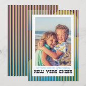 Retro Nieuwjaar Cheer Fotokaart Feestdagenkaart (Voorkant / Achterkant)