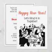 Retro Nieuwjaar Koppels Vieren Ad Art Kaart (Voorkant / Achterkant)