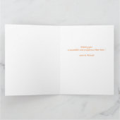 Retro Nieuwjaar Sinaasappel Blauw Kaart (Binnen)