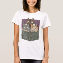 Retro Nieuwsgierige Lezende Katten Grafische T-shi