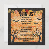 Retro Night Owls Halloween Invitation Kaart (Achterkant)