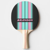 Retro Night Prism Board Stripes met naam Tafeltennisbatje (Voorkant)