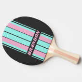 Retro Night Prism Board Stripes met naam Tafeltennisbatje (Zijkant)
