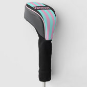 Retro Night Prism Pin Strepen met Naam Golfheadcover (Schuin)