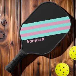 Retro Night Prism Strepen met Naam Pickleball Paddle