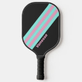 Retro Night Prism Strepen met Naam Pickleball Paddle (Achterkant)