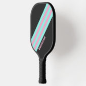 Retro Night Prism Strepen met Naam Pickleball Paddle (Links)