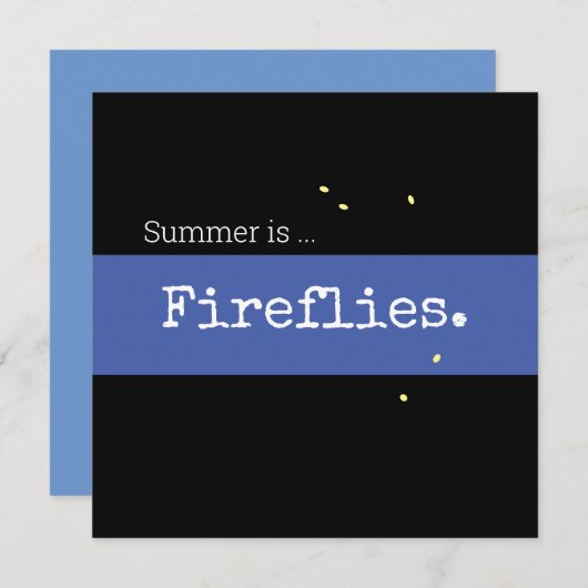 Retro Night Sky Blue Summer is Fireflies Stripe (Voorkant / Achterkant)