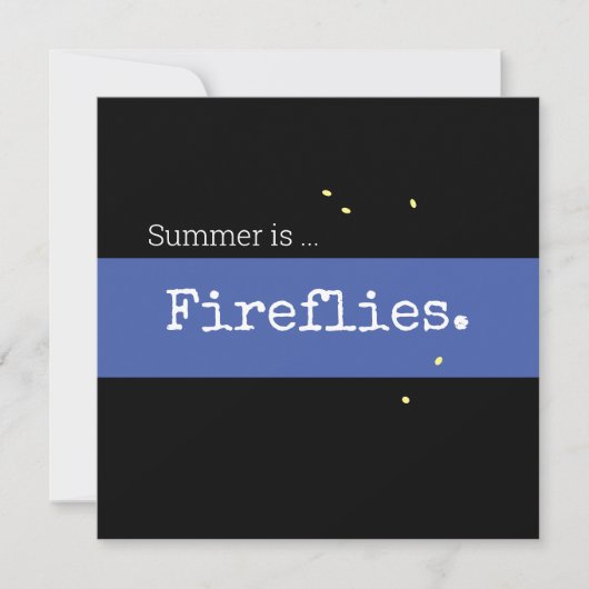 Retro Night Sky Blue Summer is Fireflies Stripe (Voorkant)