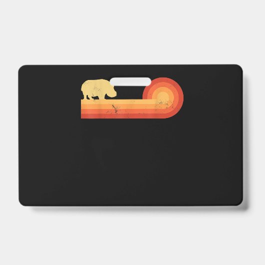 Retro Nijlpaard 60s 70s Badge (Voorzijde)