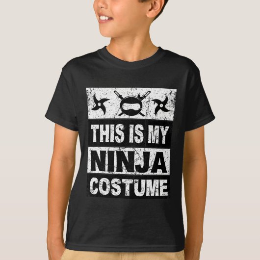 Retro Ninja Kostuum Halloween Voor Jongen Kinder M T-shirt (Voorkant)