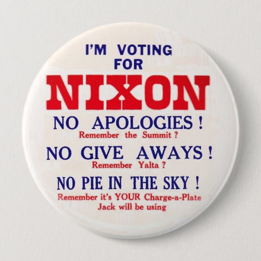 Retro Nixon Anti-JFK Button (Voorkant)