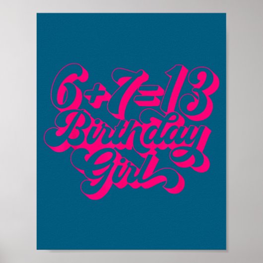 Retro Nk 13th Birthday Girl 6 7 Meme  Poster (Voorkant)