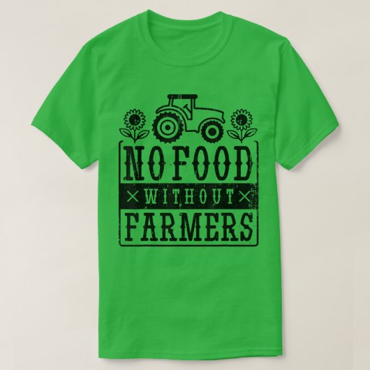 Retro No Food Without Farmers T-shirt (Design voorkant)