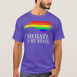 Retro No Hate in mijn staat regenboog Noord-Califo T-shirt