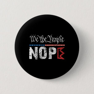Retro No Kings Nope protestbord 4 juli Shirt Ronde Button 5,7 Cm