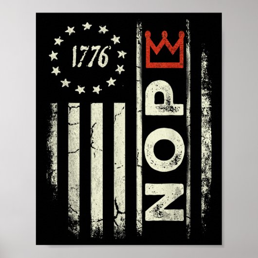 Retro No Kings protestbord Verticale Amerikaanse v Poster (Voorkant)