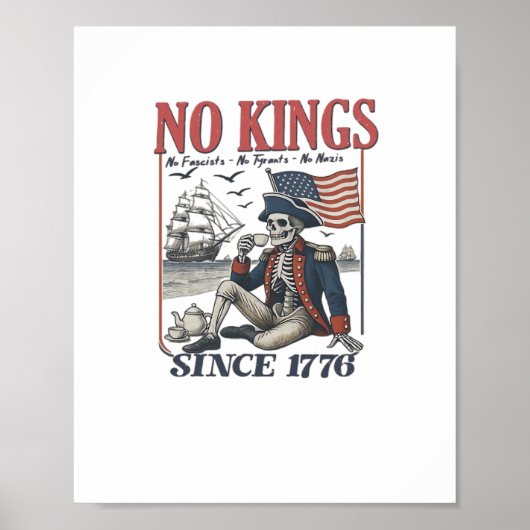 Retro No Kings Since 1776 Rejecting Kings Classic Poster (Voorkant)