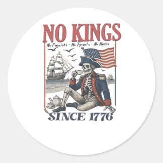 Retro No Kings Since 1776 Rejecting Kings Classic  Ronde Sticker