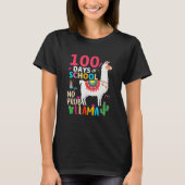 Retro No Probllama 100 Days Of School LLama Teache T-shirt (Voorkant)