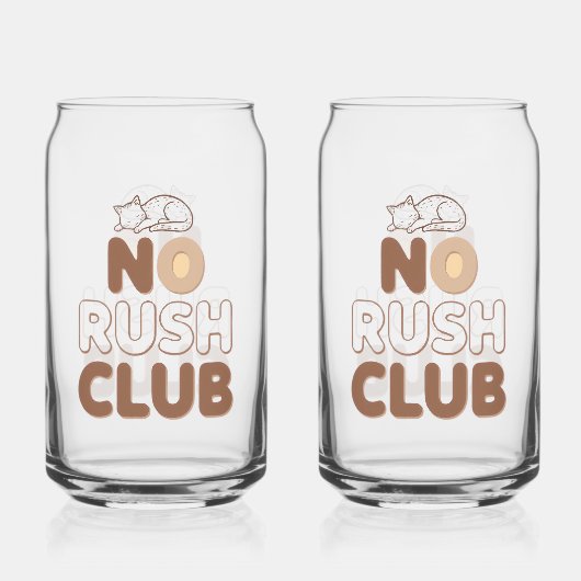 Retro "No Rush Club" for Relaxing Blikvorm Glas (Voorkant)
