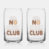 Retro "No Rush Club" for Relaxing Blikvorm Glas (Achterkant)