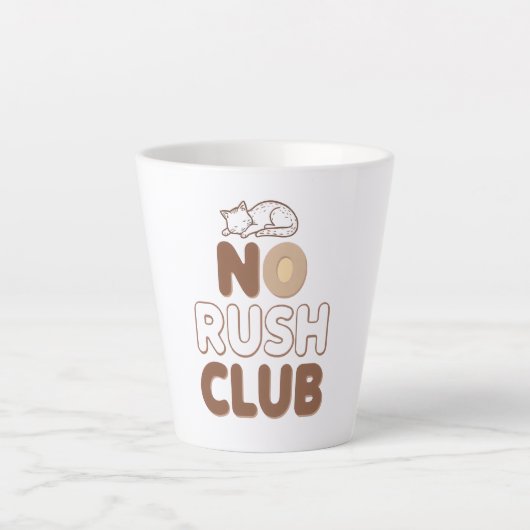 Retro "No Rush Club" for Relaxing Latte Mok (Voorkant)
