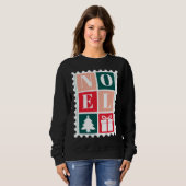 Retro Noel Kerst Postzegel T-shirt (Voorkant volledig)