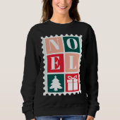 Retro Noel Kerst Postzegel T-shirt (Voorkant)