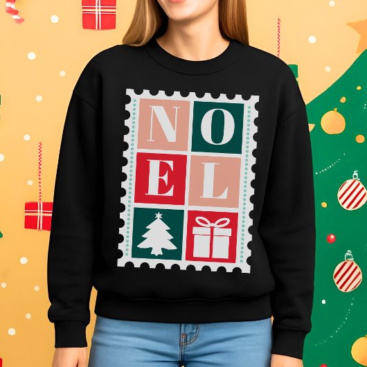 Retro Noel Kerst Postzegel T-shirt