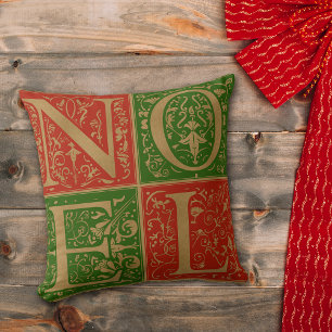 Retro Noel Red en Green Decorative Holiday Kussen