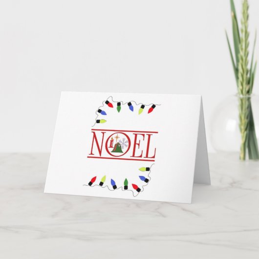 REtro NOEL reeks lichten Feestdagen Kaart (Voorkant)