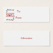 REtro NOEL reeks lichten Mini Visitekaartjes (Voorkant /achterkant)