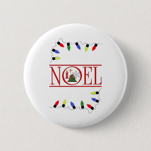 REtro NOEL reeks lichten Ronde Button 5,7 Cm
