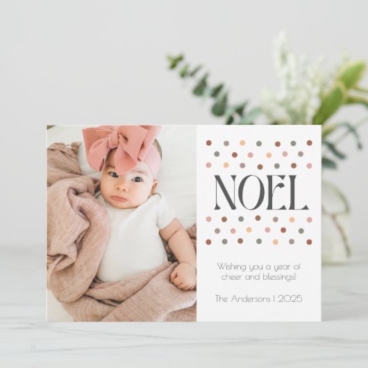 Retro  Noel Vakantie Kaart (Staand voorkant)