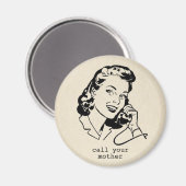Retro noemt uw moeder Funny  Magnet (Voorkant / Achterkant)