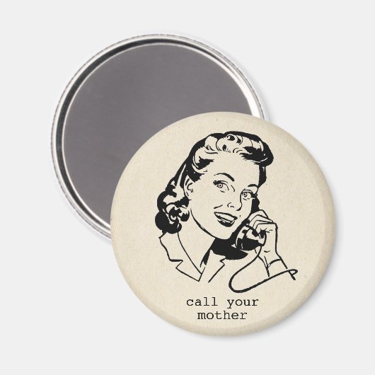 Retro noemt uw moeder Funny  Magnet (Voorkant / Achterkant)