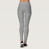 Retro nog Modern Zwart-Wit Leggings (Achterkant)