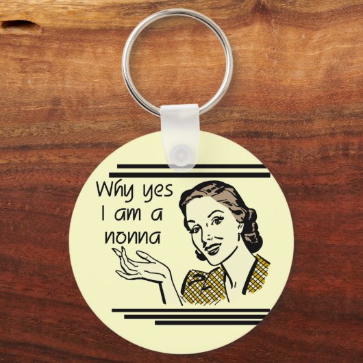 Retro Nonna Tshirts en Gifts Sleutelhanger (Voorkant)